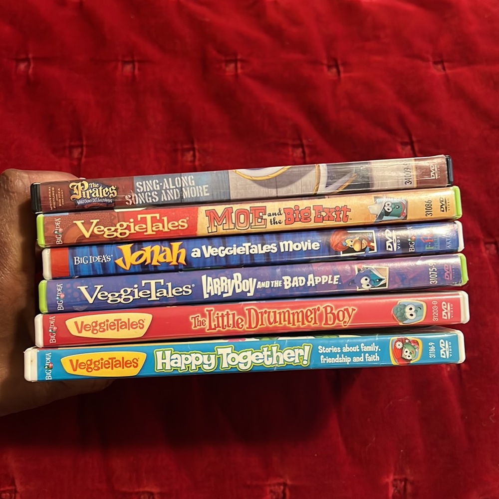 Veggie Tales DVD Lot (bundle of 6) Movie Shows